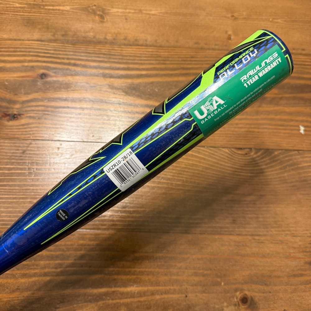 Rawlings Raptor 28 Baseball Bat -10 USZR10 2 1/4" Barrel Aluminum USA Baseball